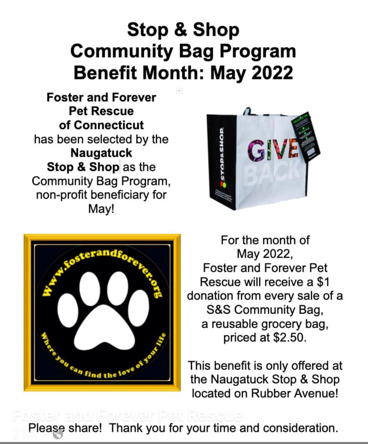 Stop & Shop Community Bag Program